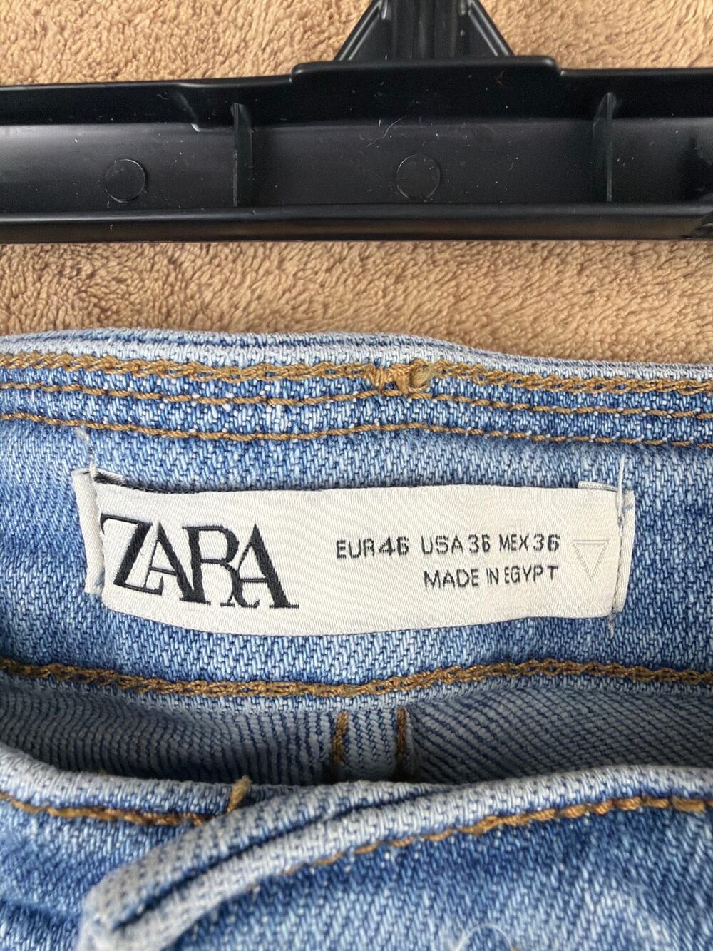 Zara Man Blue Denim Jeans Size 36 EUR 46 Light Wash 5-Pocket Regular